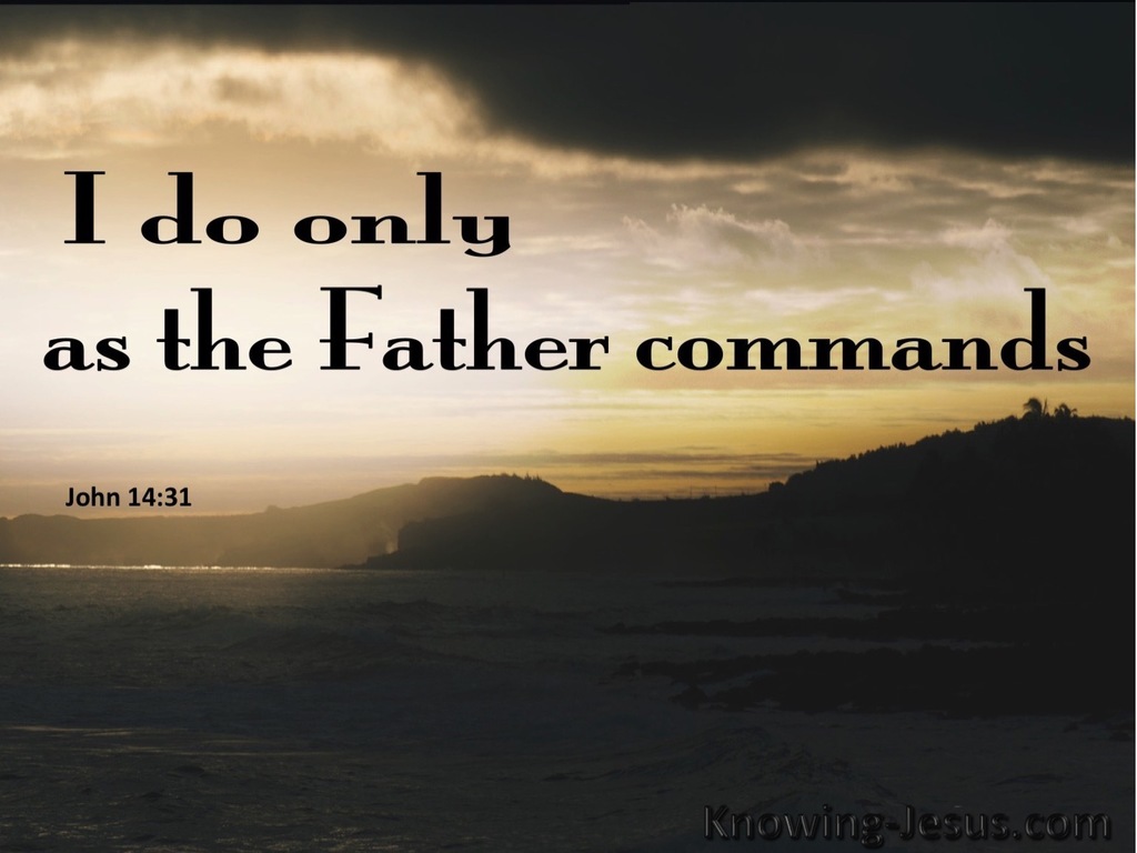 John 14:31 I Do Only As The Father Commands (beige)